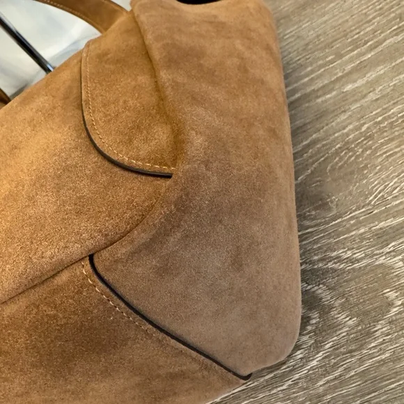 NWT Coach Hadley Turnlock Brown Suede Tote Bag - Picture 8 of 11